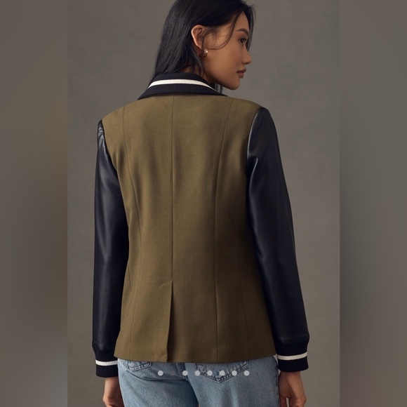 Anthropologie Avec Les Filles Mixed Fabric Blazer - Picture 3 of 14